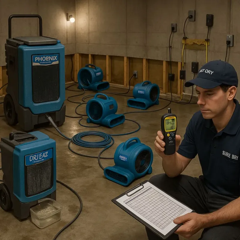 Structural Drying and Dehumidification process in Midland, MI